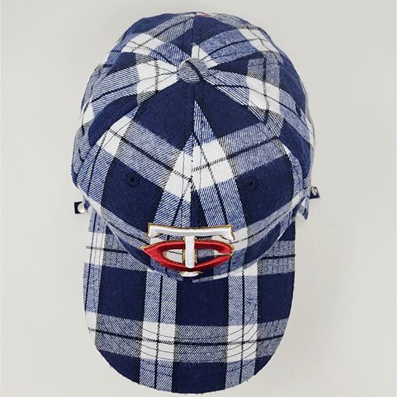 Minnesota Twins Cap Sherpa Earflap Blue Flannel Plaid Snapback Baseball One Size - Picture 8 of 11
